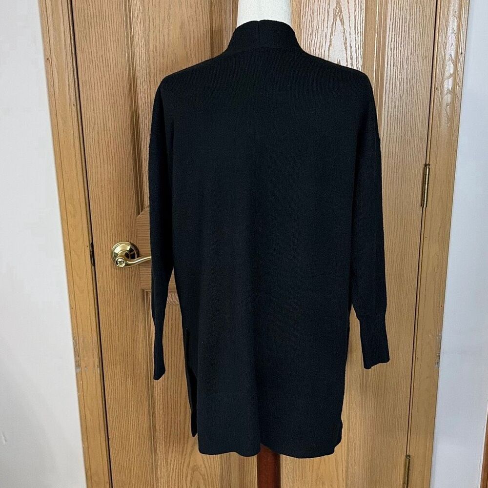 Loft Wool Blend Open Front Longline Cardigan Blac… - image 3